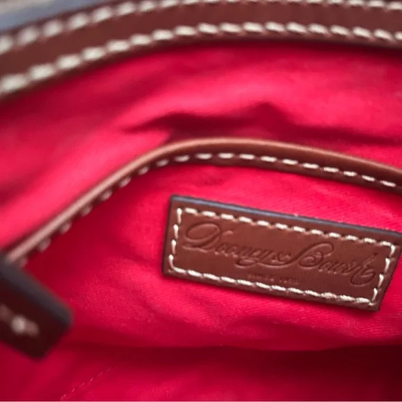 Dooney & Bourke Brown Ostrich Domed Satchel - Picture 3 of 4